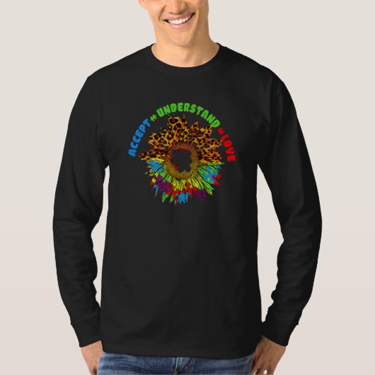 Accept Understand Love Sunflower Autism Awareness T-shirt (Voorkant)