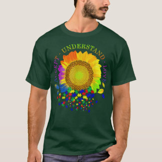 Accept Understand Love Sunflower Autism Awareness T-shirt