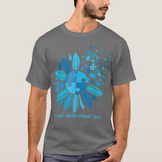Accept Understand Love Sunflower Autism Awareness T-shirt