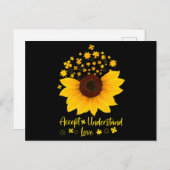 Accept Understand Love Sunflower Shirt Autism Awar Briefkaart (Voorkant / Achterkant)