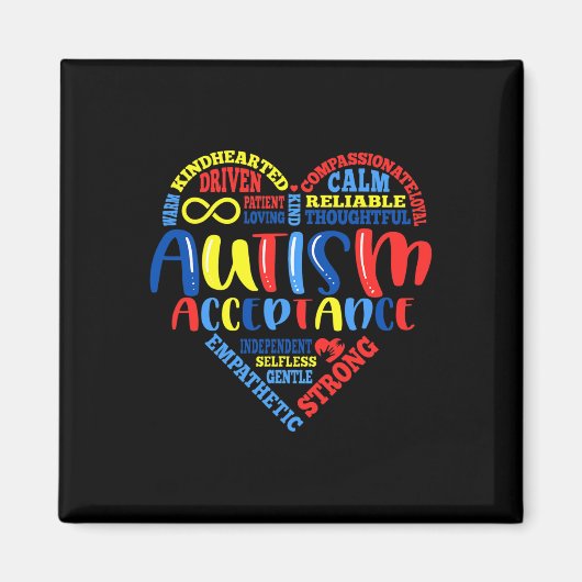 Acceptatie Autism Awareness Month Support Puzzle P Magneet (Voorkant)