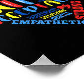 Acceptatie Autism Awareness Month Support Puzzle P Poster (Hoek)