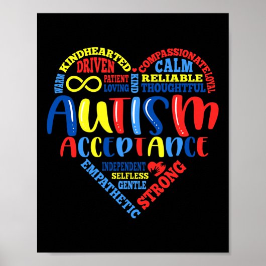 Acceptatie Autism Awareness Month Support Puzzle P Poster (Voorkant)