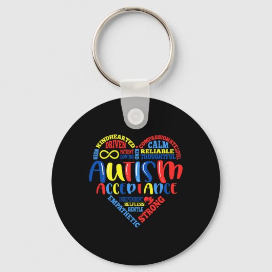 Acceptatie Autism Awareness Month Support Puzzle P Sleutelhanger (Voorkant)