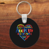 Acceptatie Autism Awareness Month Support Puzzle P Sleutelhanger (Voorkant)