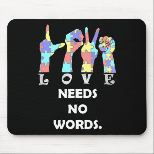 Acceptatie citaat Asl Liefde heeft geen woorden Muismat