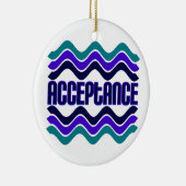 Acceptatie Citaat in Blauwe Groene Paarse Grafisch Keramisch Ornament (Rechts)