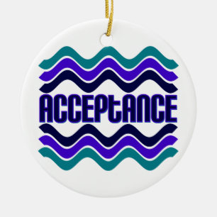 Acceptatie Citaat in Blauwe Groene Paarse Grafisch Keramisch Ornament