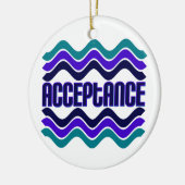Acceptatie Citaat in Blauwe Groene Paarse Grafisch Keramisch Ornament (Links)