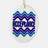 Acceptatie Citaat in Blauwe Groene Paarse Grafisch Keramisch Ornament (Rechts)