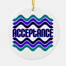 Acceptatie Citaat in Blauwe Groene Paarse Grafisch Keramisch Ornament