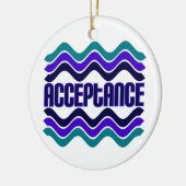 Acceptatie Citaat in Blauwe Groene Paarse Grafisch Keramisch Ornament (Links)