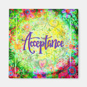Acceptatie Fun Floral Moderne Inspirativiteit Magneet (Voorkant)