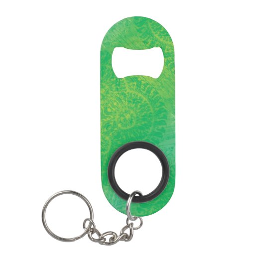 Acceptatie | Geel Groen Blauw Boho Medaillons Mini Flessenopener (Voorkant)
