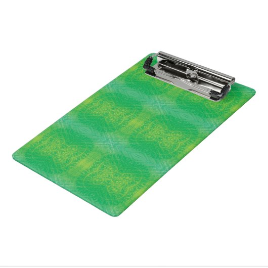 Acceptatie | Geel Groen Blauw Boho Medaillons Mini Klembord (Angled3)