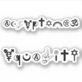 Acceptatie Gelijkheid Symbolen 2 Sticker (Voorkant)