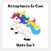Acceptatie Is Cool Vierkante Sticker (Voorkant)