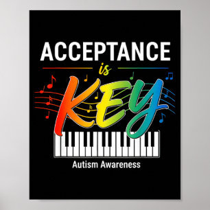 Acceptatie is de sleutel autisme bewustwordingsmaa poster