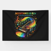 Acceptatie Is De Sleutel Autisme Bewustzijn Spandoek (Horizontaal)