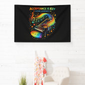 Acceptatie Is De Sleutel Autisme Bewustzijn Spandoek (Insitu)