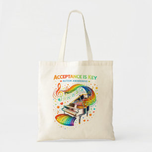 Acceptatie Is De Sleutel Autisme Bewustzijn Tote Bag