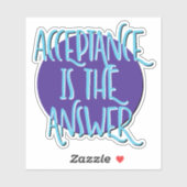 Acceptatie Is Het Antwoord Herstelsleus Sticker (Vel)