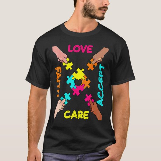 Acceptatie Kleur Puzzel Autisme Stuk T-shirt Autis (Voorkant)