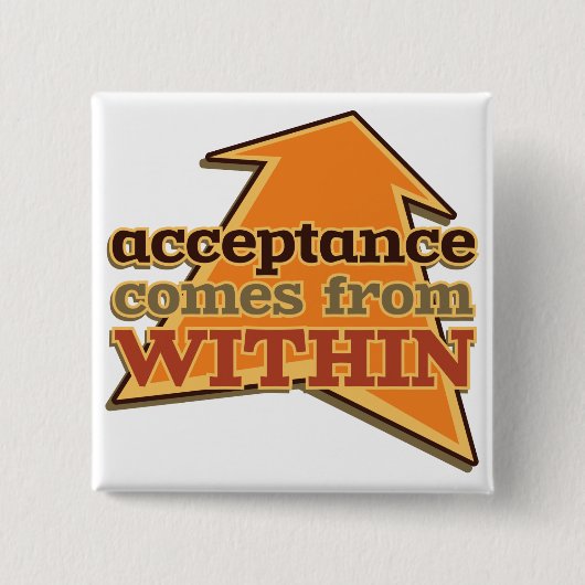 Acceptatie komt van binnen vierkante button 5,1 cm (Voorkant)