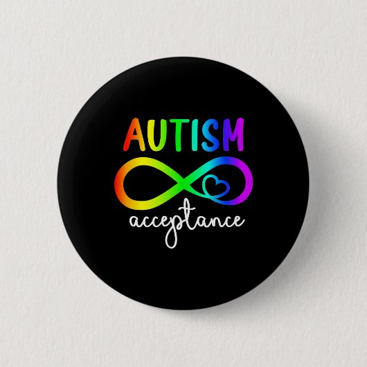 Acceptatie Oneindigheid Hart Autisme Bewustzijn Ma Ronde Button 5,7 Cm (Voorkant)