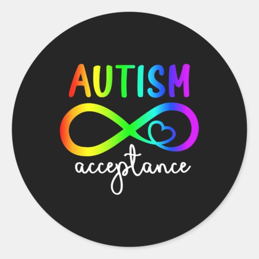 Acceptatie Oneindigheid Wapenautisme Bewustmakings Ronde Sticker (Voorkant)