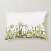 Acceptatie Pillow met geel daffodil floreel patroo