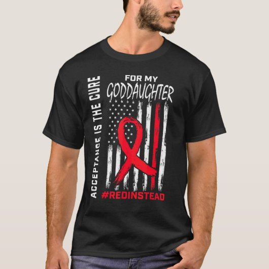 Acceptatie Redin Red in plaats van Autism Goddaugh T-shirt (Voorkant)