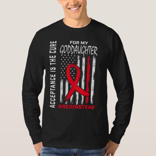 Acceptatie Redin Red in plaats van Autism Goddaugh T-shirt (Voorkant)