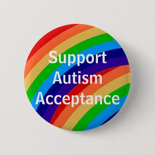 Acceptatie voor ondersteuning voor autisme ronde button 5,7 cm (Voorkant)