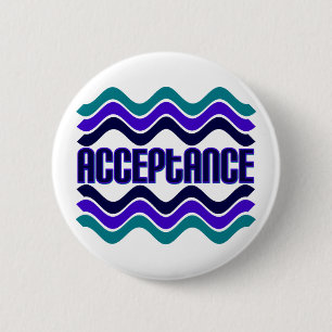 Acceptatiecitaat in Blauw Groen Paars Grafisch Ronde Button 5,7 Cm