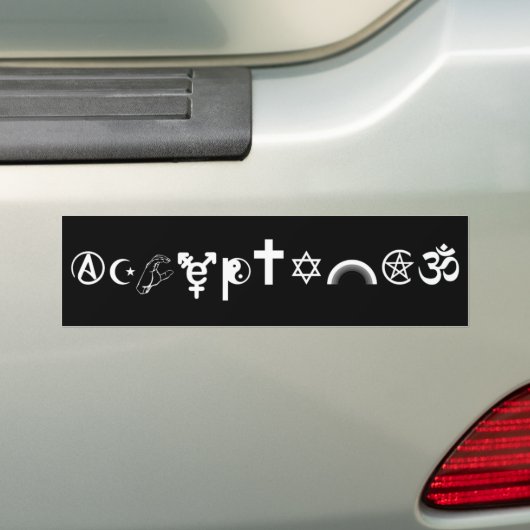 Acceptatiesymbolen 2 bumpersticker (Op auto)
