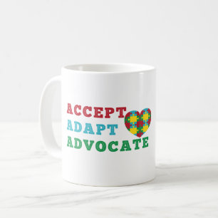Accepteer Aanpas Aanvaard Autisme Bewustzijn Koffiemok