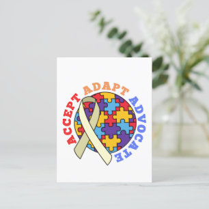Accepteer Aanpas Aanvaard-Autisme Bewustzijn Werel Briefkaart