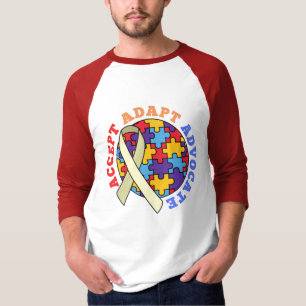 Accepteer Aanpas Aanvaard-Autisme Bewustzijn Werel T-shirt