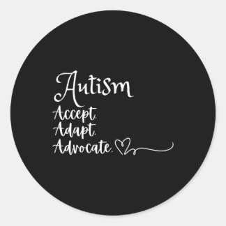Accepteer Aanpas Advocaat Autisme Steun Grappig Au Ronde Sticker