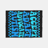 Accepteer Adapt Advocate Autism Awareness Month Ma Fleece Deken (Voorkant (Horizontaal))