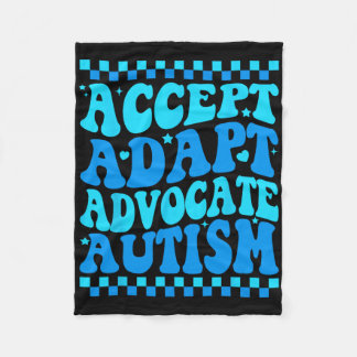 Accepteer Adapt Advocate Autism Awareness Month Ma Fleece Deken