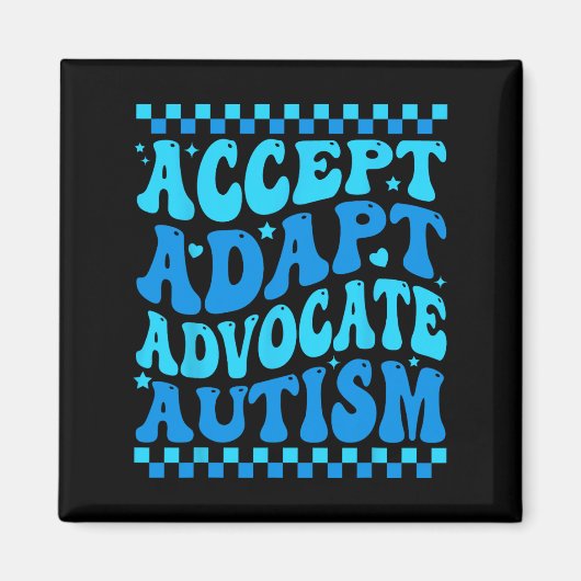 Accepteer Adapt Advocate Autism Awareness Month Ma Magneet (Voorkant)