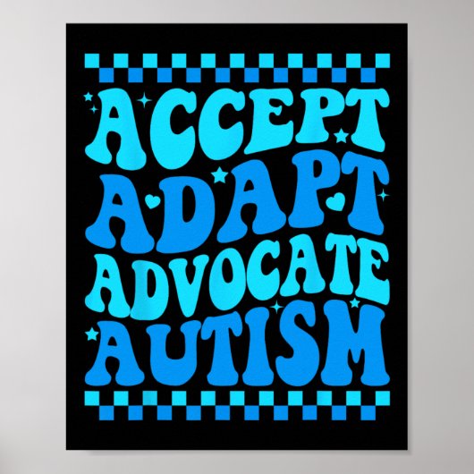 Accepteer Adapt Advocate Autism Awareness Month Ma Poster (Voorkant)