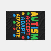 Accepteer Adapt Advocate Autisme Bewustzijn Mannen Fleece Deken (Voorkant (Horizontaal))