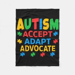 Accepteer Adapt Advocate Autisme Bewustzijn Mannen Fleece Deken