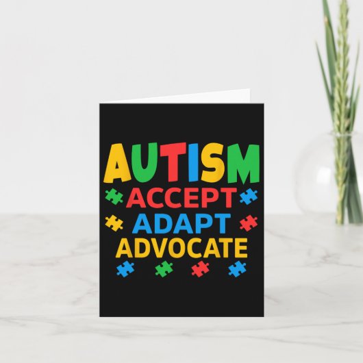 Accepteer Adapt Advocate Autisme Bewustzijn Mannen Kaart (Voorkant)