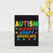 Accepteer Adapt Advocate Autisme Bewustzijn Mannen Kaart (Gele Bloem)