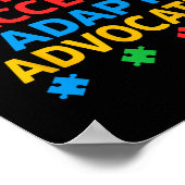 Accepteer Adapt Advocate Autisme Bewustzijn Mannen Poster (Hoek)