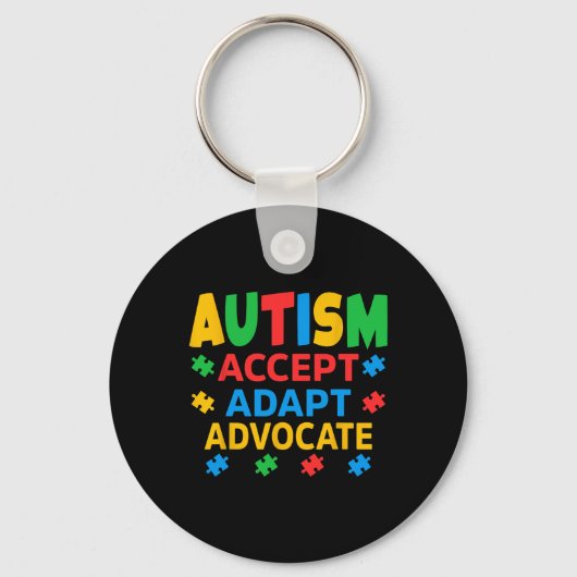 Accepteer Adapt Advocate Autisme Bewustzijn Mannen Sleutelhanger (Voorkant)